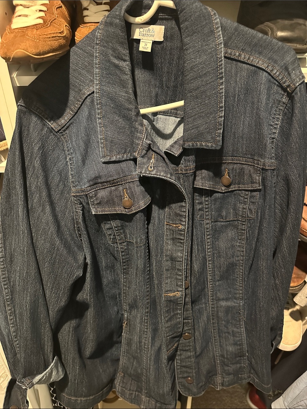 croft & barrow Indigo Blue Denim Trucker Jacket